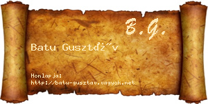 Batu Gusztáv névjegykártya